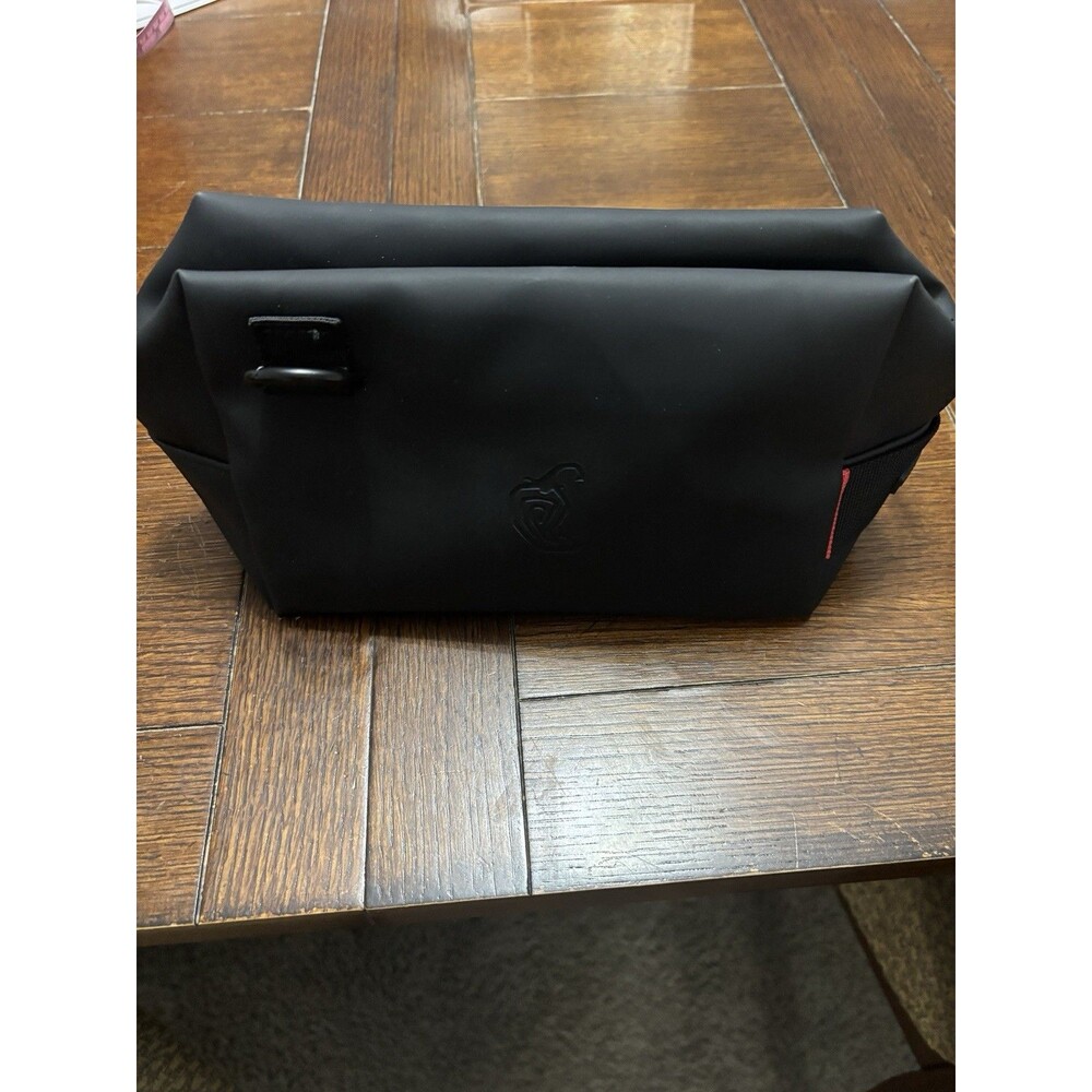 Chipotle Black Polyvinyl Zipper Pouch Travel Bag Dopp Kit
